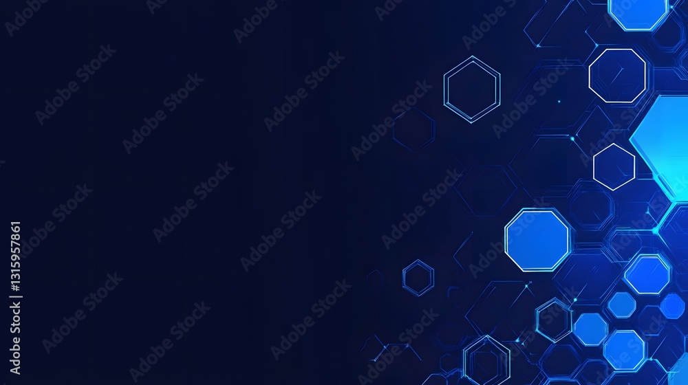 Abstract Blue Hexagon Network: Digital Technology Background Abstract Blue Hexagon Network: Digital Technology Background