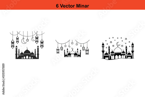 Mosque Silhouettes, Islamic Mosque Silhouette Vector Pack