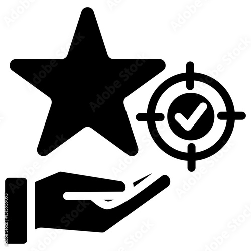 Goal Achievement Glyph Icon