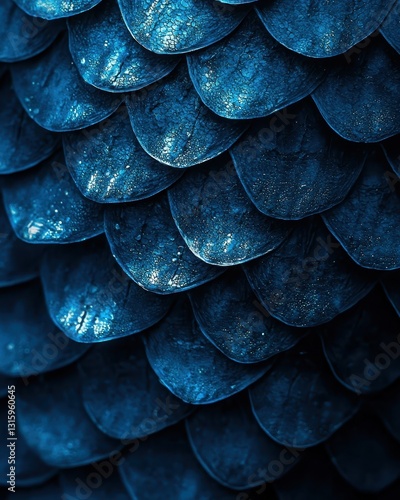 Wallpaper Mural Close-up of Blue Textured Scales with Glossy Finish for Backgrounds Torontodigital.ca