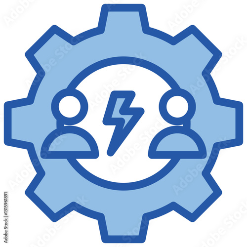 Conflict Management Blue White Icon