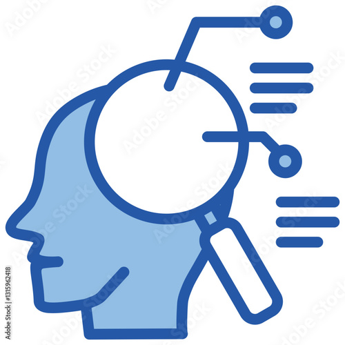 Research Skill Blue White Icon