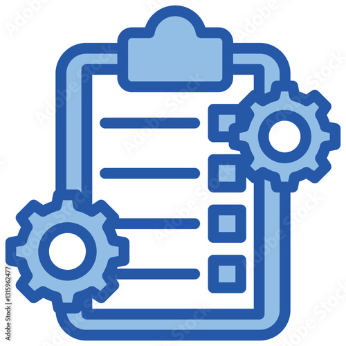 Task Management Blue White Icon