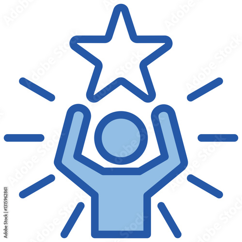 Self Confidence Blue White Icon