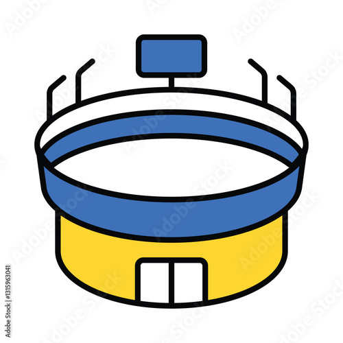 Stadium vector filled outline icon. EPS 10 file