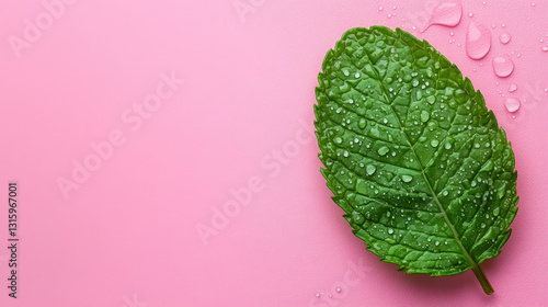 A single peppermint leaf captured in high fidelity detail.