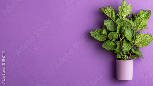 A small bunch of wild mint with slight curl in high-resolution detail.
