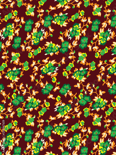 Printbeautiful textile multicolor flower soft color decent flower bunch for textile printing allover design seamless floral pattern