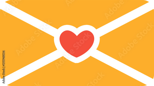 Love message 2 fill color icon