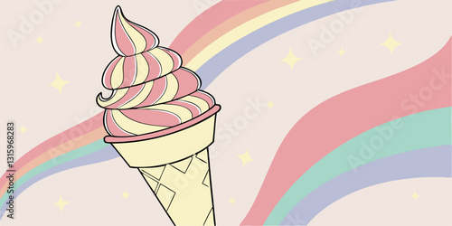 The ice cream of your dreams, rainbow spires. 3D Illustration, Digital art - more tasty than the real thing - If that's even possible