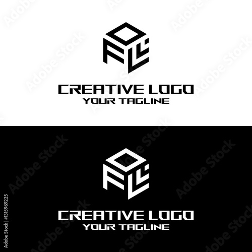 creative letter logo fl design vector