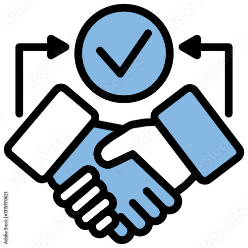 Negotiation Skill Blue Black Icon