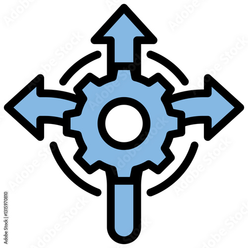Flexibility Skill Blue Black Icon