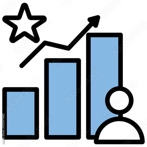 Self Improvement Blue Black Icon