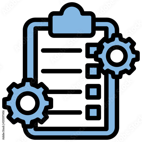 Task Management Blue Black Icon