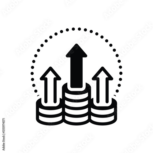 Black solid icon for revenue