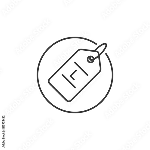 This L tag icon emphasizes size categorization in commerce, featuring a minimalist design to highlight tailored products and attract precise customer interest
