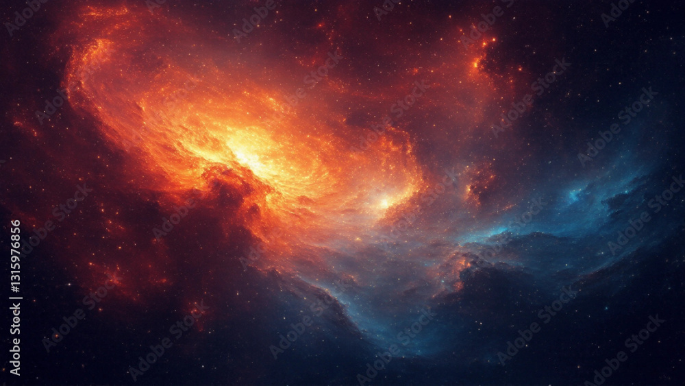 Stunning Cosmic Nebula with Fiery Glow – Space Photography Stunning Cosmic Nebula with Fiery Glow – Space Photography