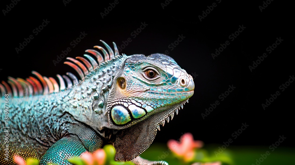 Stunning Blue Iguana Portrait Reptile Lizard Wildlife Exotic Close up Nature Animal Stunning Blue Iguana Portrait Reptile Lizard Wildlife Exotic Close up Nature Animal