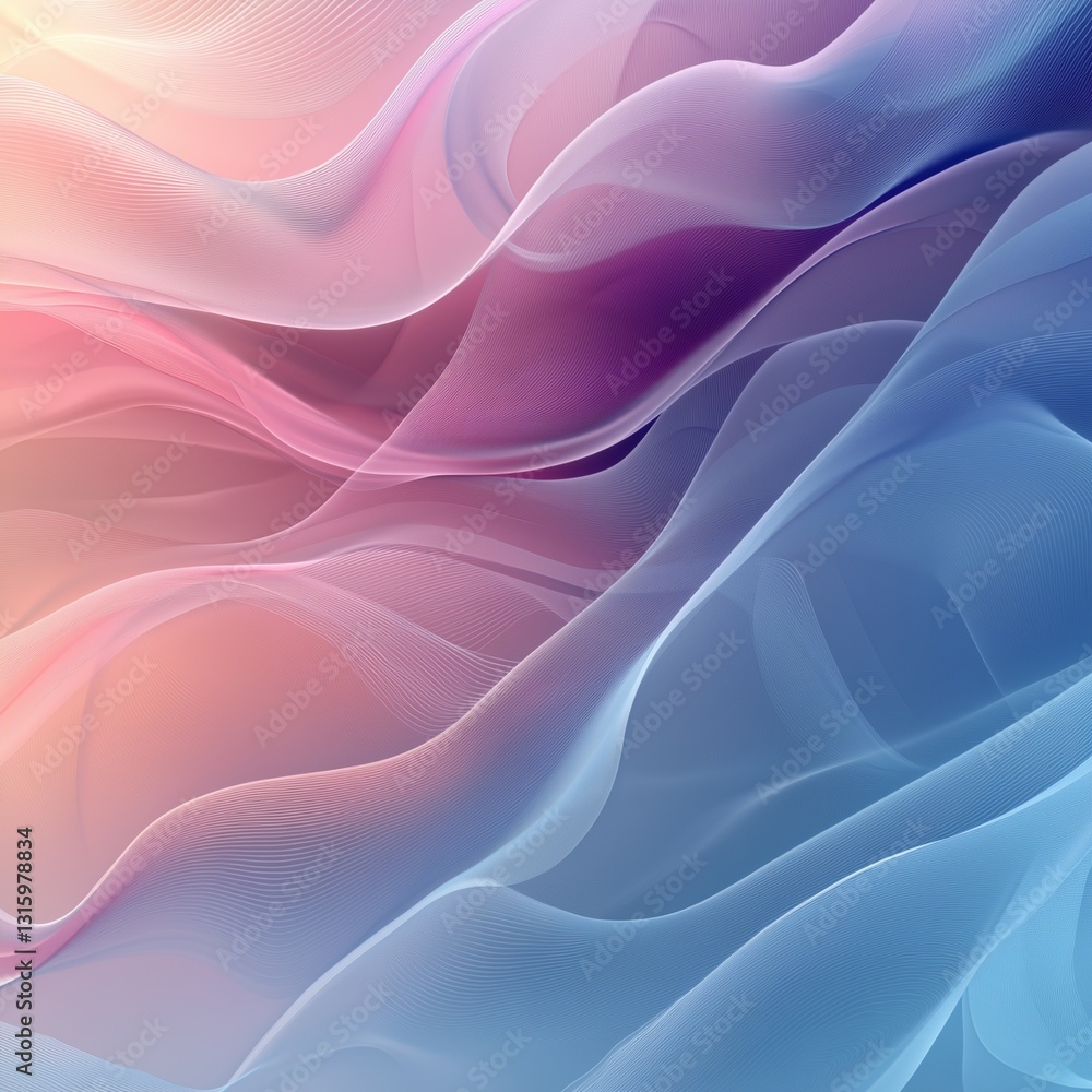 Obraz premium Smooth flowing abstract background with purple and blue waves