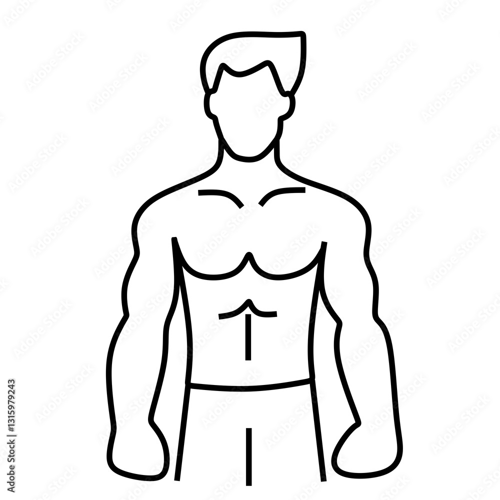 Fototapeta premium gym men vector icon. vector illustration of a male body