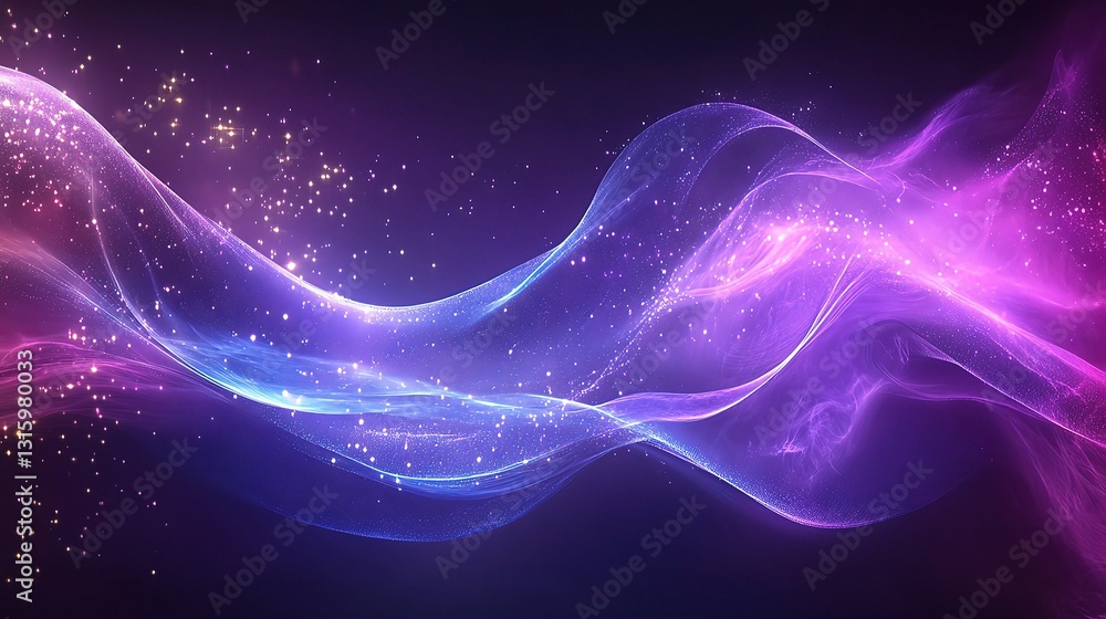Fototapeta premium Abstract Digital Waves in Purple and Blue Backdrop for Technology