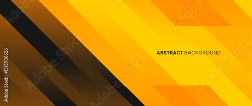 Abstract background with overlapping slash patterns. Smooth and neat yellow gradient. Perfect design for banner template, wallpaper, brochure, web banner.	