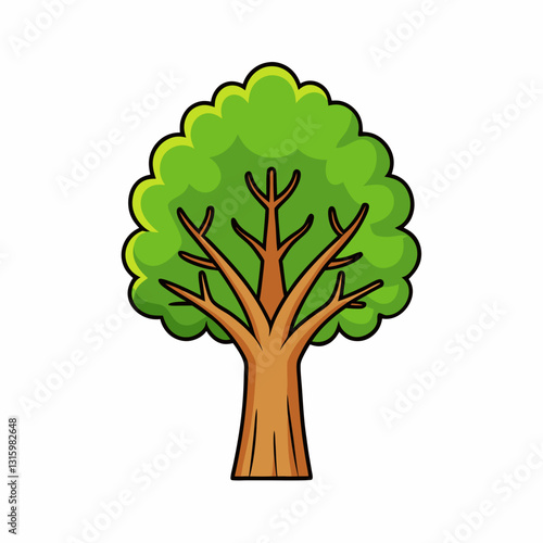 green tree isolated on white