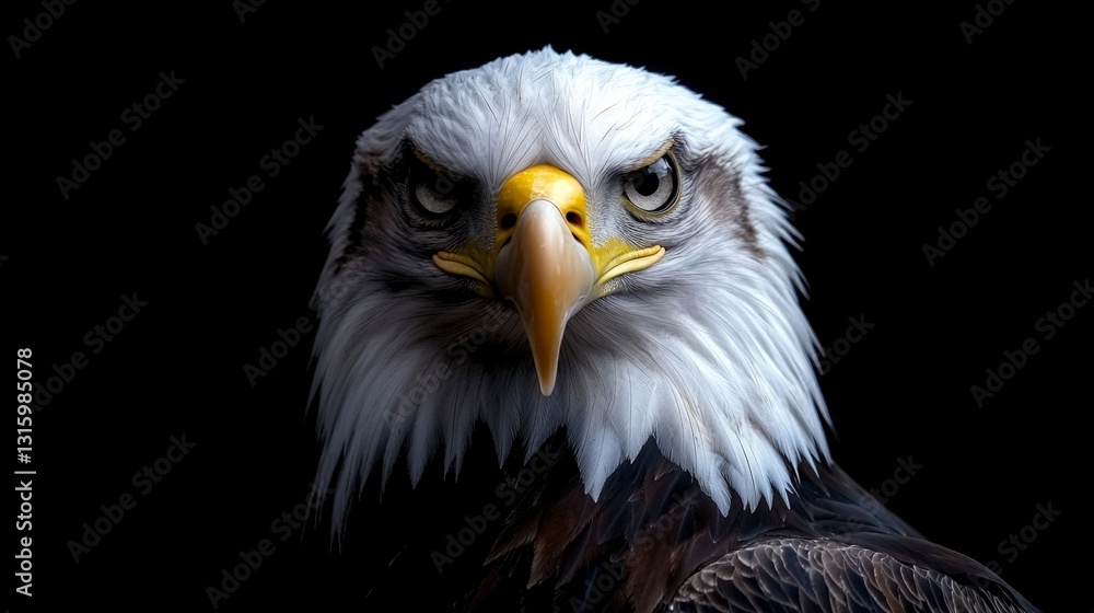 Obraz premium Majestic Bald Eagle Portrait Intense Gaze Wildlife Photography Bird of Prey