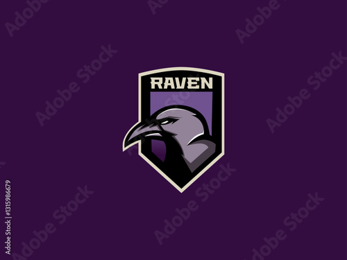 Raven Mascot Logo Design Vector 