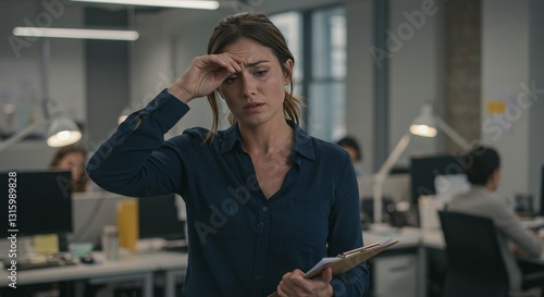 career woman who is dizzy in the office