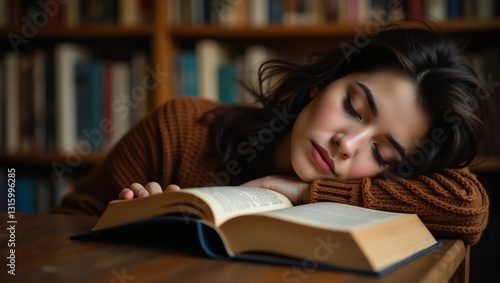 Relaxation moments celebrating national napping day in a cozy library for rest and breaks photo