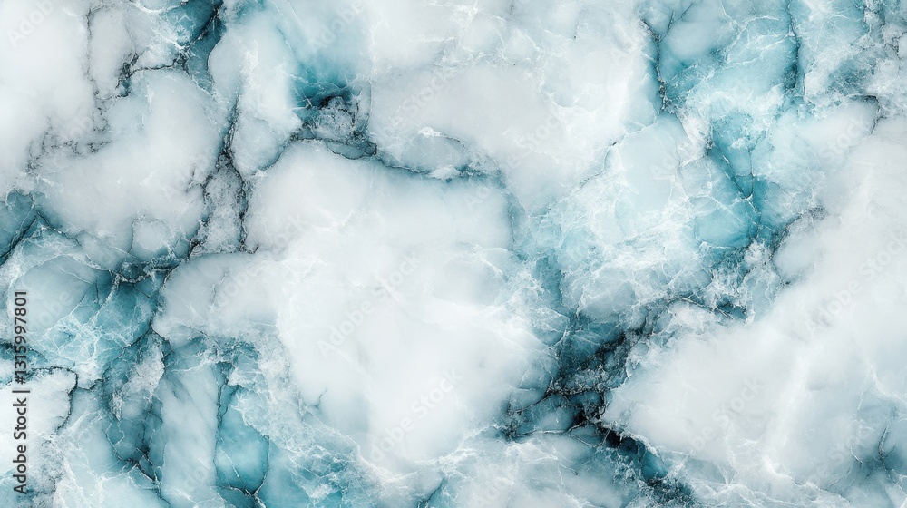 Obraz premium Stunning teal and white marble texture. Ideal for backgrounds, websites, or design projects needing a luxurious, cool aesthetic.