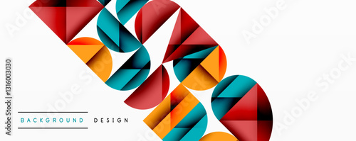 Minimal geometric abstract background. Circle square and triangle design