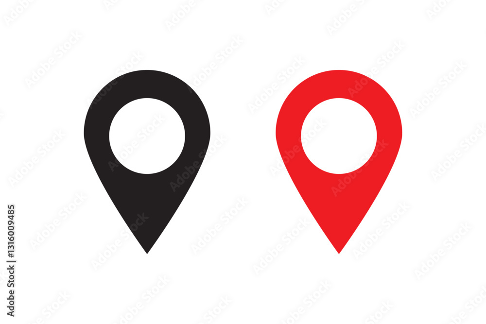 Fototapeta premium Location icon set, Map pin place marker. location pointer icon symbol in flat style. Location pin icon, Navigation sign
