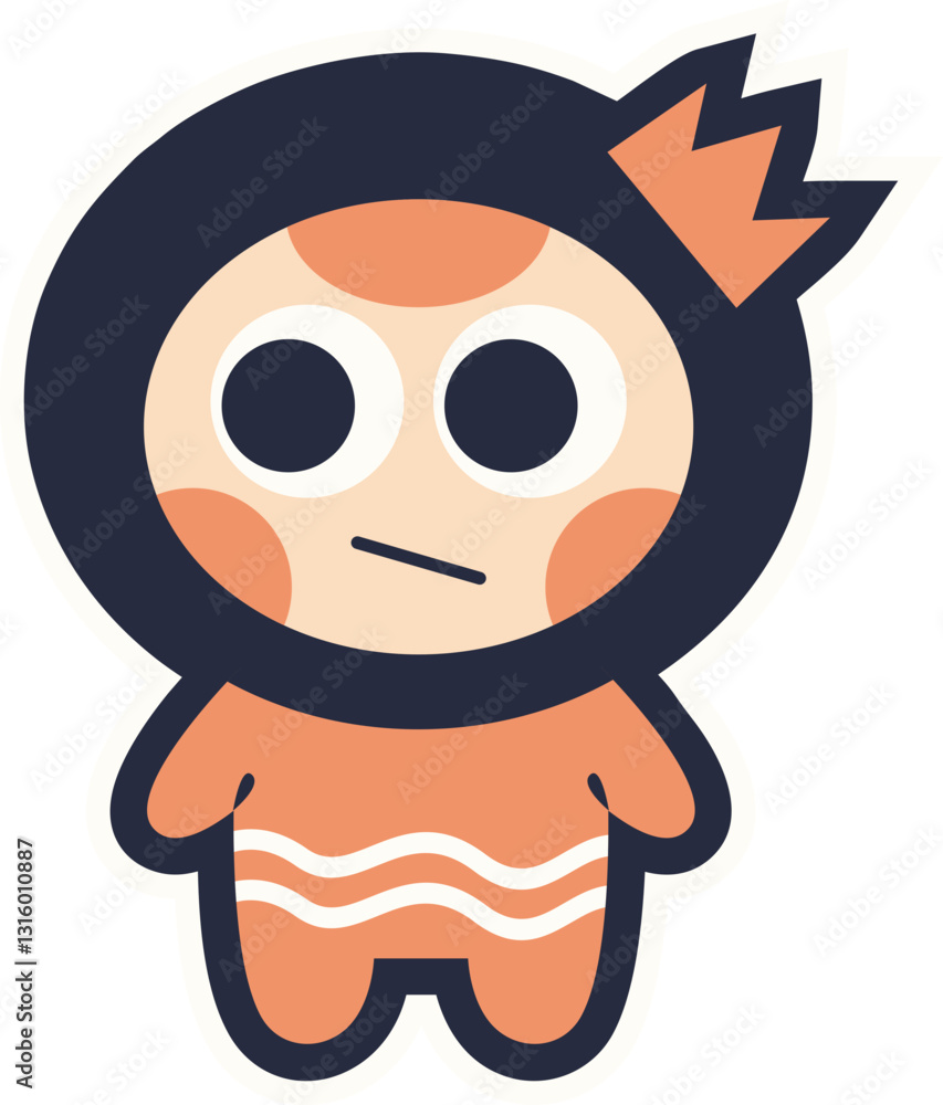 Obraz premium Cute Character Sticker Illustration