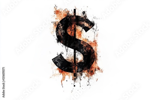 Currency symbol icon featuring the united states dollar on a clean white backdrop for finance, investment, and business related themes photo