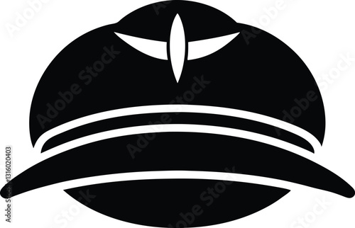 Pilot Hat,Pilot Hat black  silhouette  vector