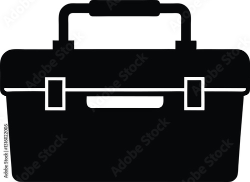 Toolbox silhouette, Contractor vector, Repairman box illustration