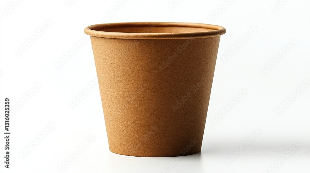Blank kraft take-away coffee cup on white background Blank kraft take-away coffee cup on white background