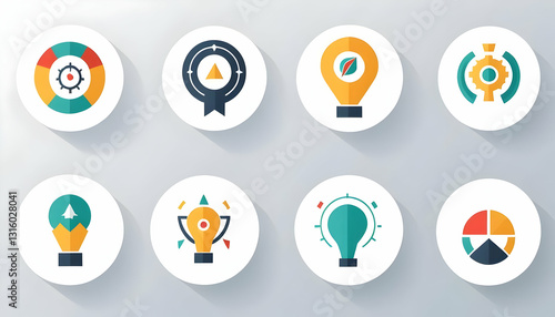 Colorful Icons Collection of Business and Achievement Symbols Free Download Colorful Icons Collection of Business and Achievement Symbols - GFXLoad