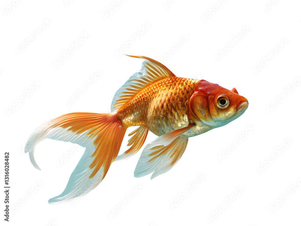 Fototapeta premium goldfish isolated on white background