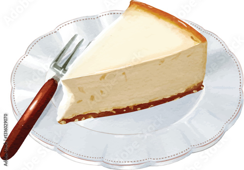 Cheese Cake Serves on The Plate