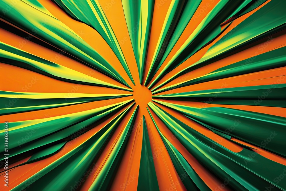 Vibrant Orange Background with Elegant Emerald Ray Effects Vibrant Orange Background with Elegant Emerald Ray Effects