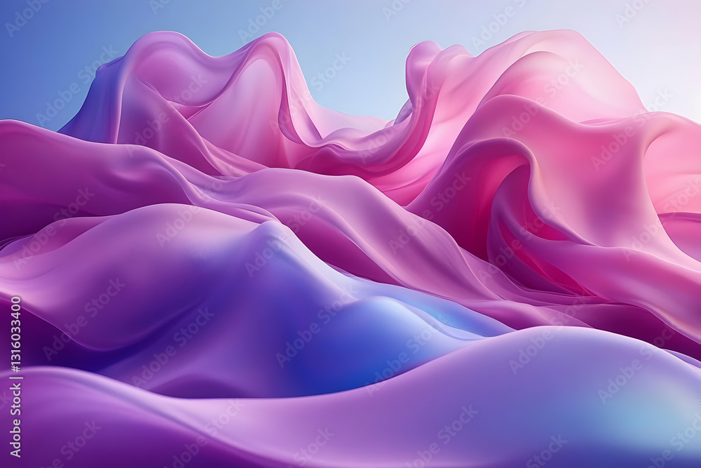 Fototapeta premium Abstract Flowing Fabric Design With Pink And Purple Gradient