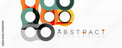 Abstract composition with intertwined circular and tubular forms creating fluid structure with gradients, depth, and sharp contrasts
