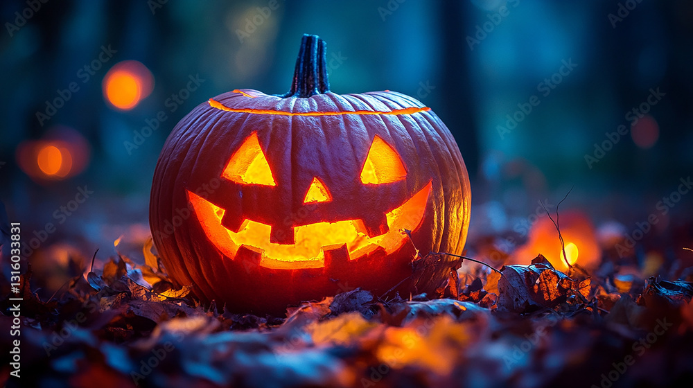 Fototapeta premium halloween pumpkin on a black background