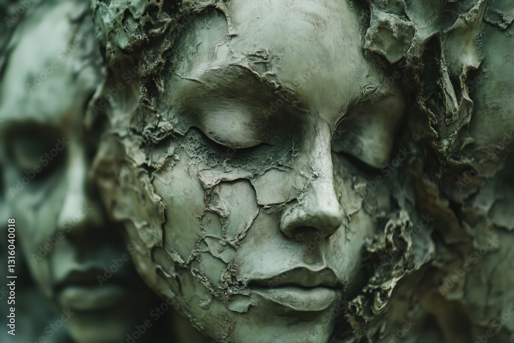 Sculpted serenity in stone a timeless face emerges from the depths of artistic expression capturing quiet beauty Sculpted serenity in stone a timeless face emerges from the depths of artistic expression capturing quiet beauty