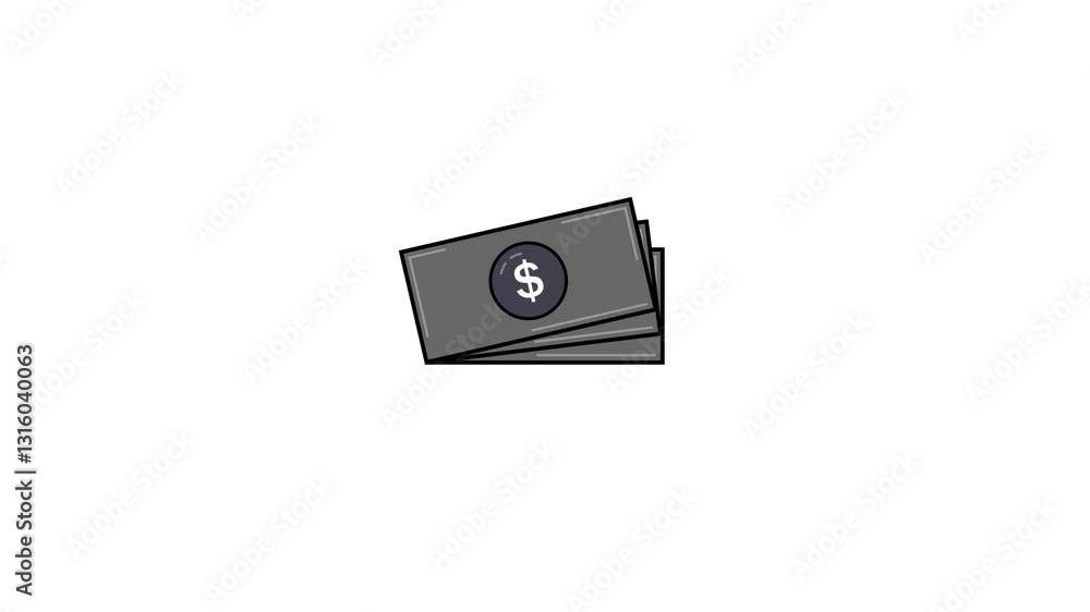 Dollar icon animation on white background in 4k motion. stock footage. Dollar icon animation on white background in 4k motion. stock footage.