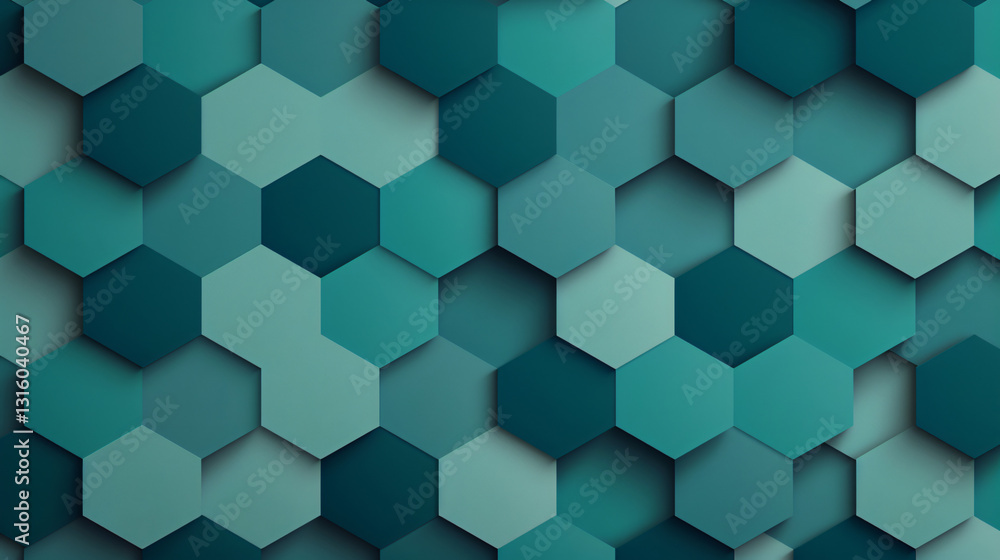 An Enthralling Symphony of Teal Hexagons A Mesmerizing Abstract Geometric Pattern in An Enthralling Symphony of Teal Hexagons A Mesmerizing Abstract Geometric Pattern in